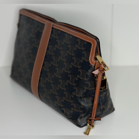 Celine Brown Triomphe Canvas Toiletry Pouch - Picture 4 of 16